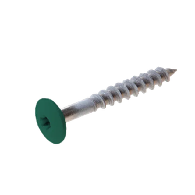 Vis Trespa inox A2 TX20 tête bombée (12 mm) 4,8x38 mm METEON UNI A3272 DarkGreen (Emb de 100 pces)