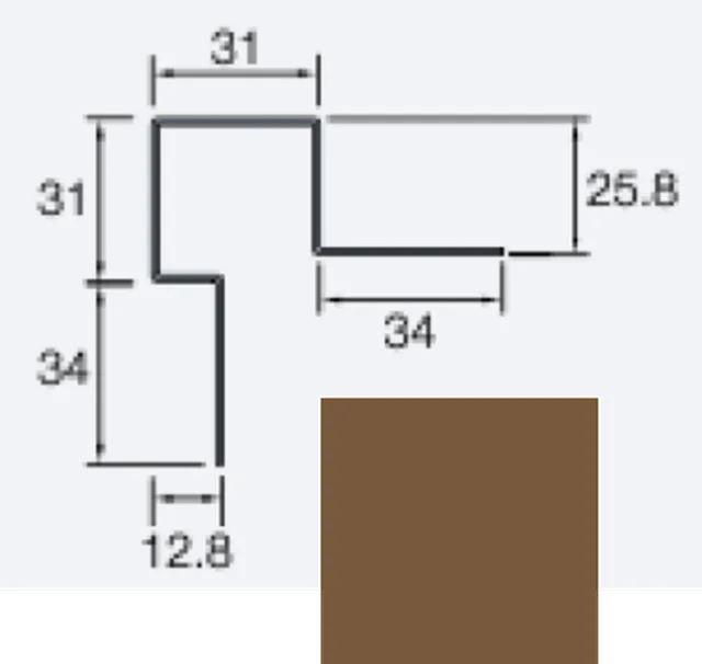 Angle extérieur asymétrique Cedral Lap 3m C78 Brun cacao - Biemar Bois