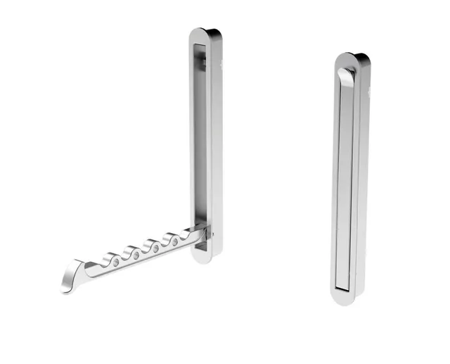 Portemanteau encastrable rabattable 140mm inox - Biemar Bois