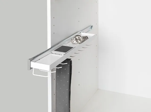 Teleskopischer Krawattenhalter, weiß, mit einer Tragfähigkeit von bis zu 5 kg, Abmessungen: 87x450x51mm