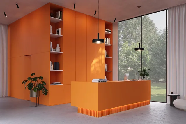 Mélaminé Unilin 18mm BST Goldfish orange-Design 1 - Biemar Bois-2