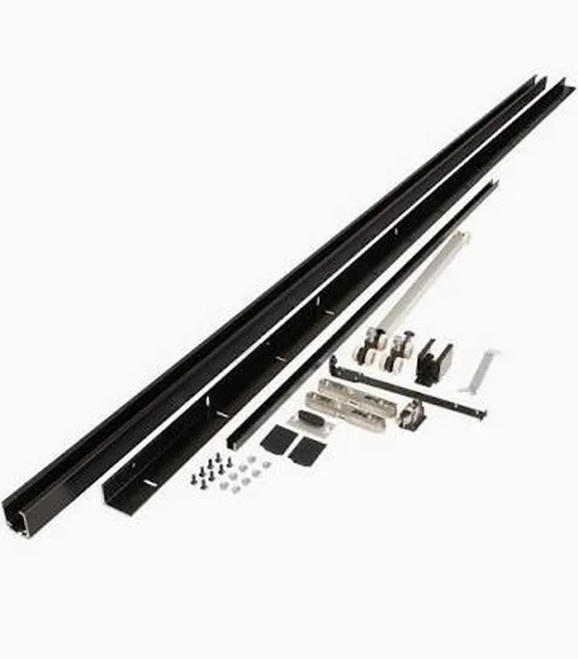 !! Kit Cube supérior 80kg, 1 Softlose, noir long. 3000mm (fixation murale, avec cache rail)