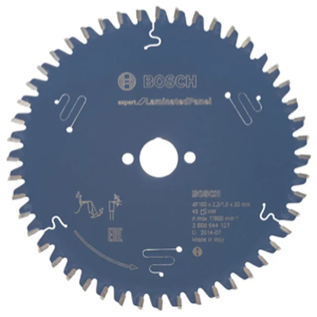 Lame de Scie Circulaire Expert pour Laminated Panel, 160 x 20 x 2,2 mm, 48D