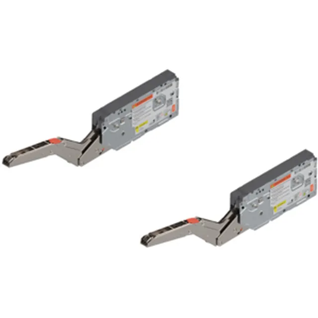 Set de 2 réservoirs de force pour portes relevantes Aventos HK-Top Tip-On, facteur de puissance 3200 - 9000 avec Eurovis prémontés, acier brut
