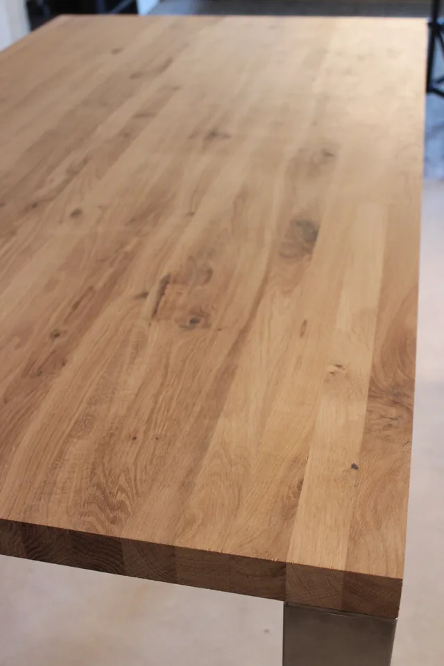 Marche Lamellé Chêne Rustique 40mm 1400x650 - Biemar Bois