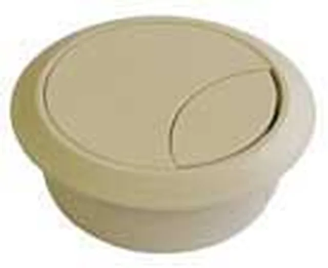 Passe câble beige en PVC avec obturateur mobile à coller forage diamètre 80 mm