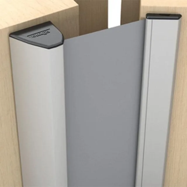 Profil anti pince doigts argent anodisé tissu noir/blanc 5-901-1925 mm