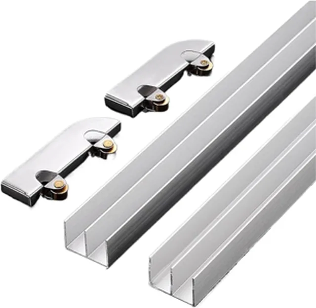 OPK Speedboat rail de roulement double,pour verre, 5mm, alu argenté anodisé, 3500mm