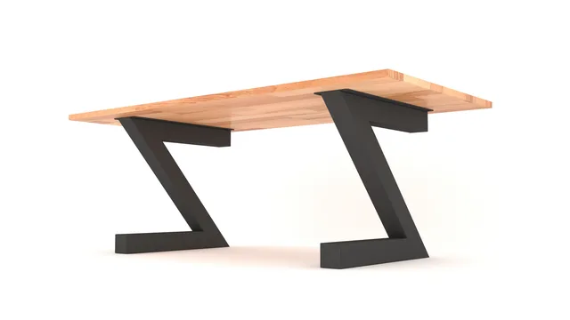 Pied de Table Modèle Z 100x100 mm Noir Mat - Biemar Bois