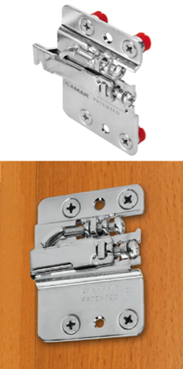 Système de suspension type 807 pour armoires basses avec anti-décrochement - contre-plaquette et caches blancs inclus (1x 022149 + 1x 022150 + 1x 022151 + 1x 022152 + 2x 022168)