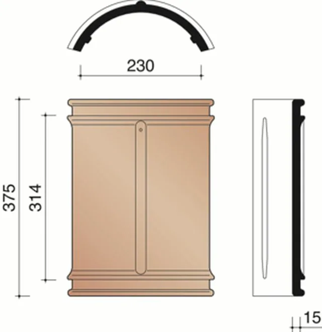 Faîtière 33c Pottelberg 44 rouge (Départ 230mm)