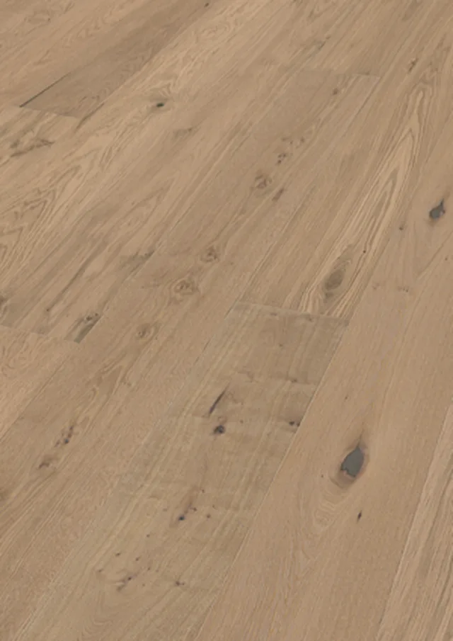 Sol en bois HD 100 | verni ultra mat 2200 mm x 210 mm Chêne authentique greige pure 20018 | brossé / 2200*210*8mm