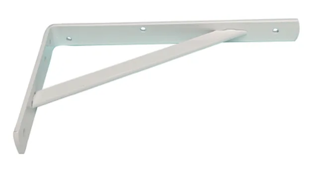 Console lourde avec traverse époxy blanc 409 x 260 x 30 mm (charge 100 kg par paire)