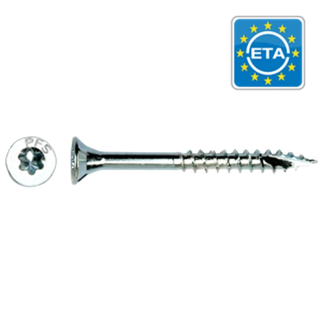 PFS+ Vis à panneaux, tête fraisée, filet partiel, T30, zingué 6,0x60 (emb: 200pces)