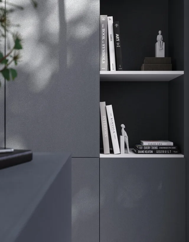 Mélaminé Unilin 18mm Brushed steel blue M01 - Biemar Bois-2