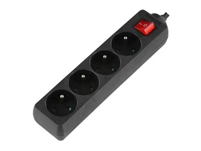 MEDELON Mehrfachsteckdose 4X + Schalter + Kabel 1,5m schwarz