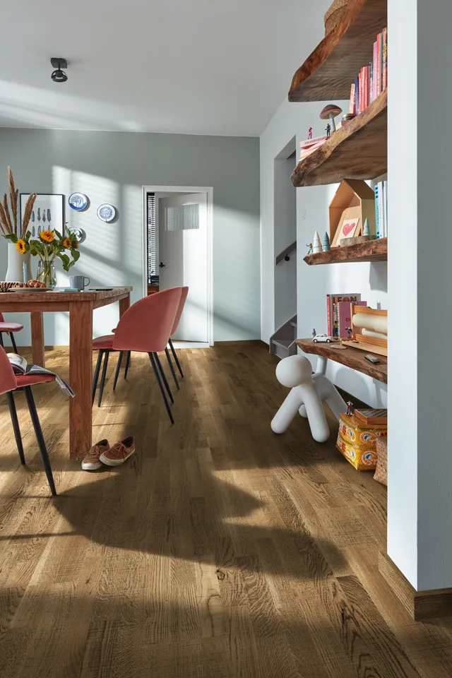 Sol Parquet Longlife PC 200 verni ultra mat Chêne animé gris olive structure vintage - Biemar Bois-1