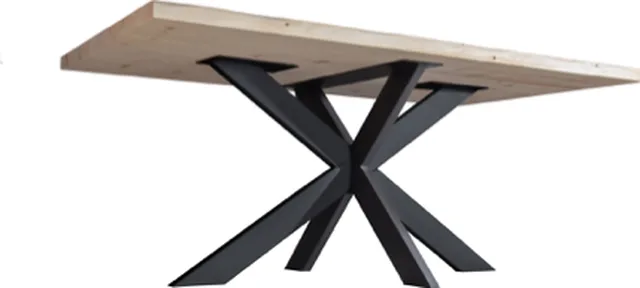 Pied de table modèle SPIN 40 x 100 mm, poudré noir mat RAL 9005, Ht. 720 X L.900 X L.1400 mm (Emb de 1 pce)