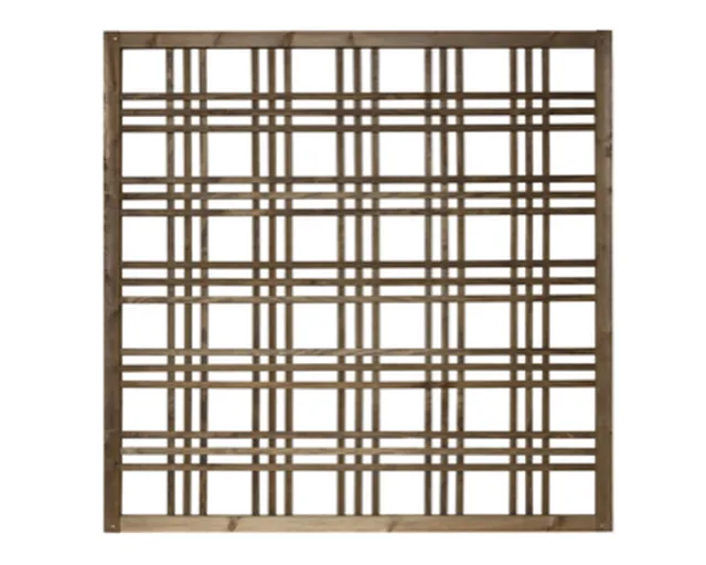 Treillis TRIO en pin brun autoclavé "tanwood" pour pantes grimpantes 1760x1760 - Ref 141087