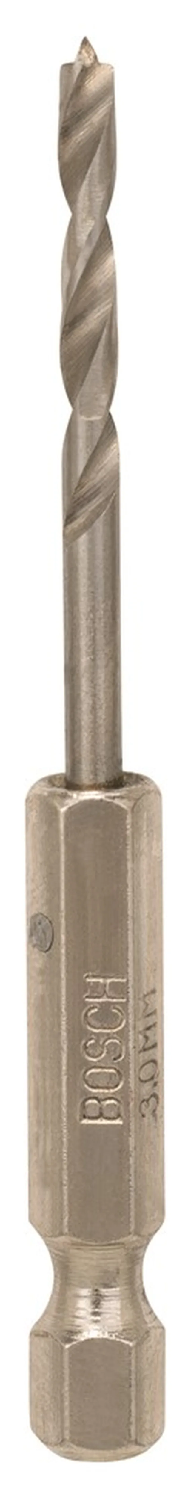 Mèche à bois hélicoïdale PRO Wood, queue six pans 1/4 3 x 33 x 74 mm