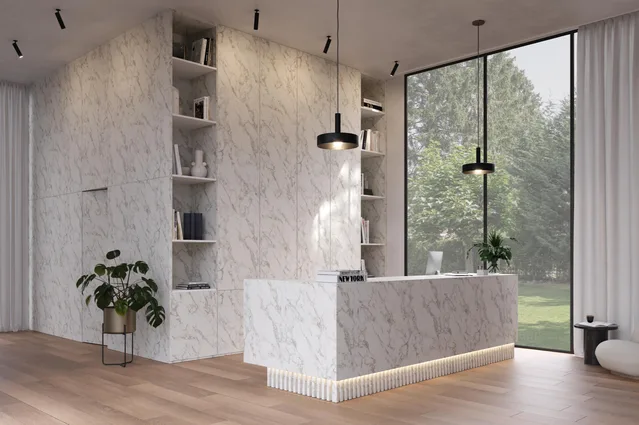 Mélaminé Unilin 18mm Carrara creamy-Design 2 - Biemar Bois-2