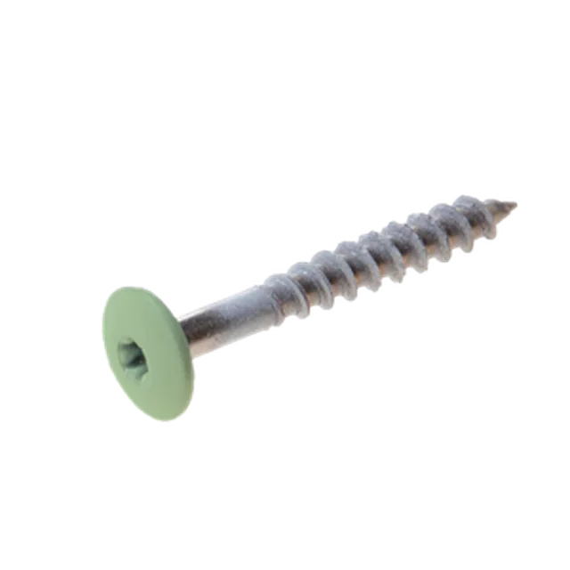 Vis Trespa inox A2 TX20 tête bombée (12 mm) 4,8x38 mm METEON UNI A3723 SpringGreen (Emb de 100 pces)