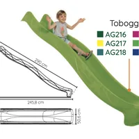 Toboggan turquoise Biemar Bois - Glisse rafraîchissante-1