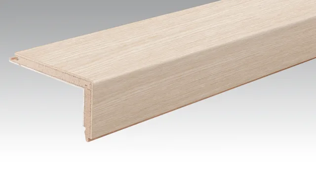 Parquet Profilé L Chêne Authentique Blanc Cérusé 9003 Brossé 15/40mm - Biemar Bois
