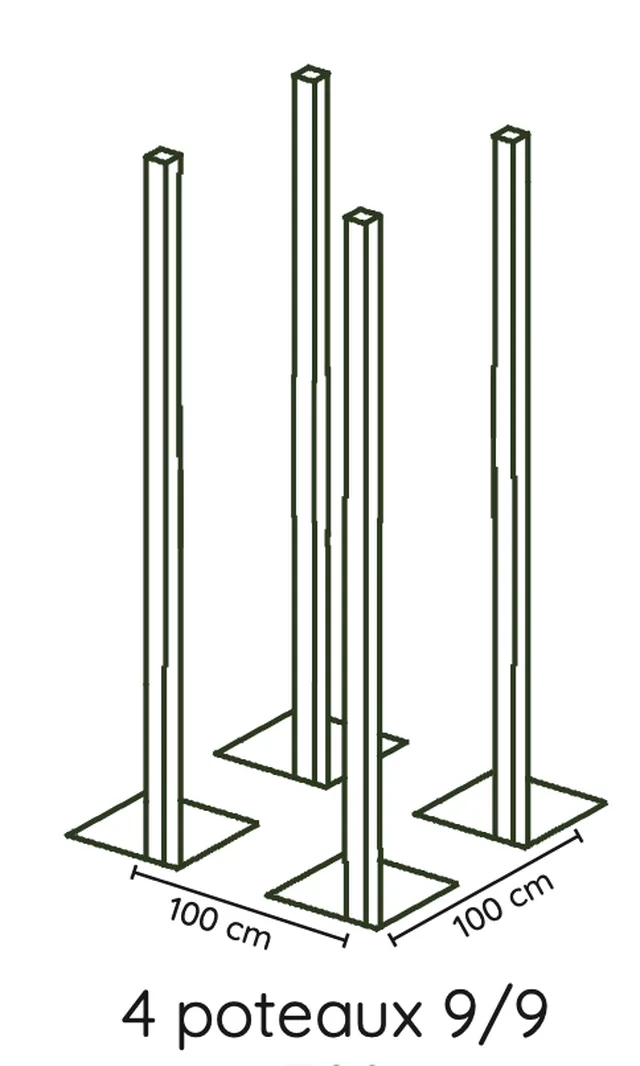 Kit de 4 poteaux tour - Biemar Bois